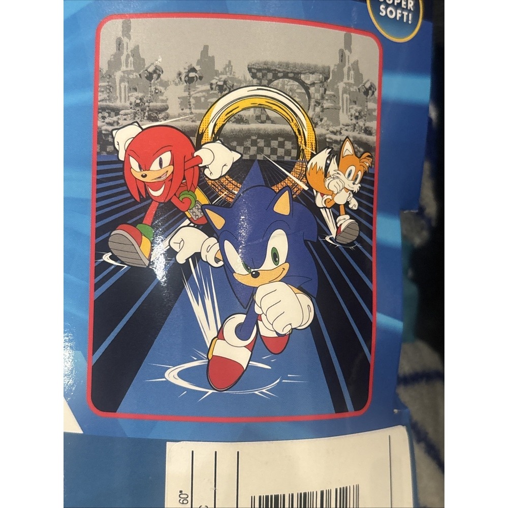 Sonic‎ The Hedgehog Sonic Knuckles Tails Graphic Throw Blanket 46" x 60"